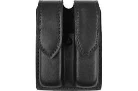SAFARILAND 77 DOUBLE MAGAZINE POUCH STX TACTICAL WHITE CHROME SNAP SINGLE STACKED 9MM MAGAZINES (BROWNING BDM 9MM)