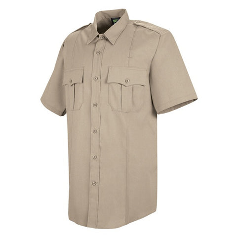 HORACE SMALL SENTRY SS SHIRT WITH ZIPPER SILVER TAN 