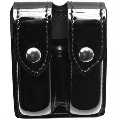 SAFARILAND MODEL 77 DOUBLE MAGAZINE POUCH, LEATHER LOOK, HI-GLOSS-T-Box Tactical